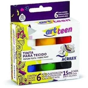 Kit Tinta Para Tecido 15Ml 6 Cores Acrilex