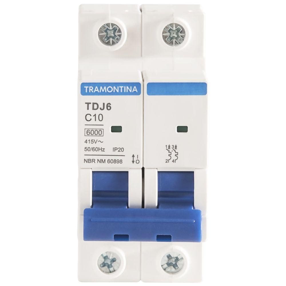 Minidisjuntor Tdj6ka 2 P 10 A Curva C Tramontina