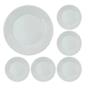 Kit De 25 Pratos Rasos Porcelana 24,5 Cm Bar Hotel Germer