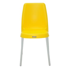 Cadeira Tramontina Vanda Summa Em Polipropileno Amarelo Com Pernas De Aluminio