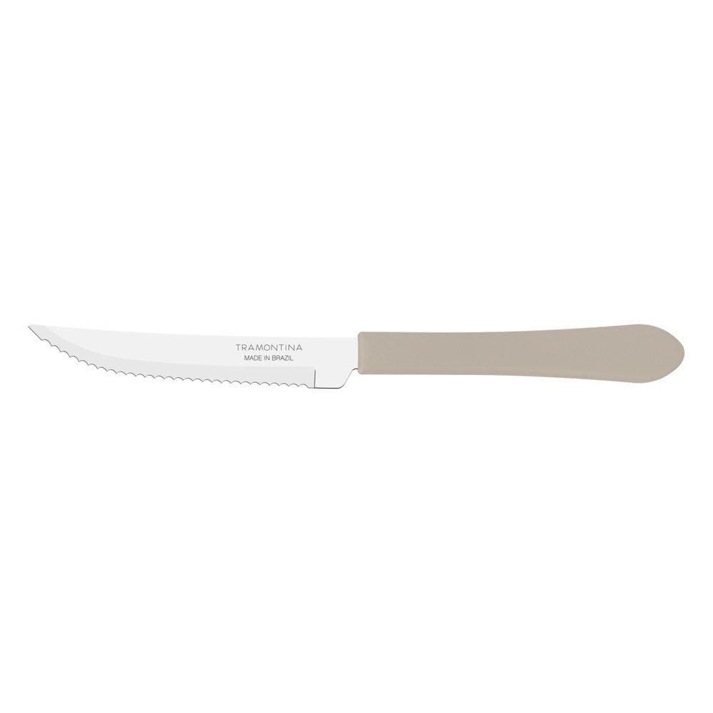 Kit 24 Faca Churrasco Tramontina Leme Inox Cinza 4"