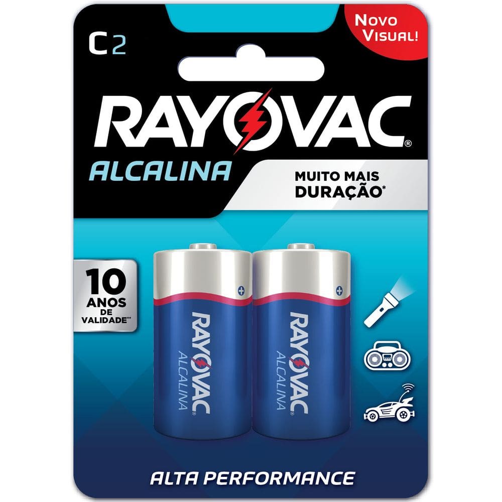 Pilha Rayovac Alcalina Média com 2
