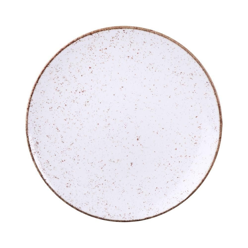 Prato Raso Tramontina Rústico Marrom Em Porcelana Decorada 28 Cm