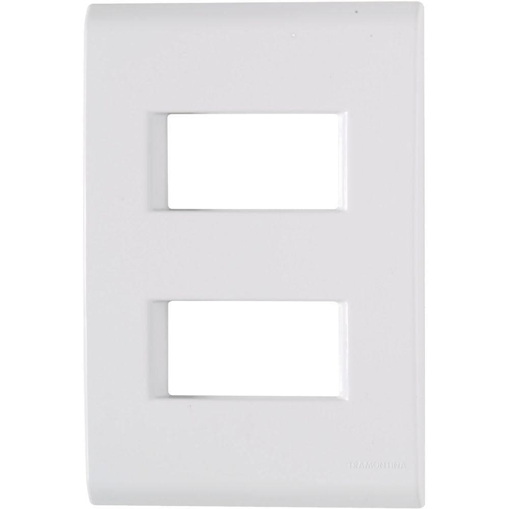 Kit 6 Placa 2 Postos Afastados 4x2 Tramontina Liz Branca