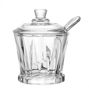 Açucareiro Cristal De Chumbo Com Tampa E Colher 210ml - Lyor