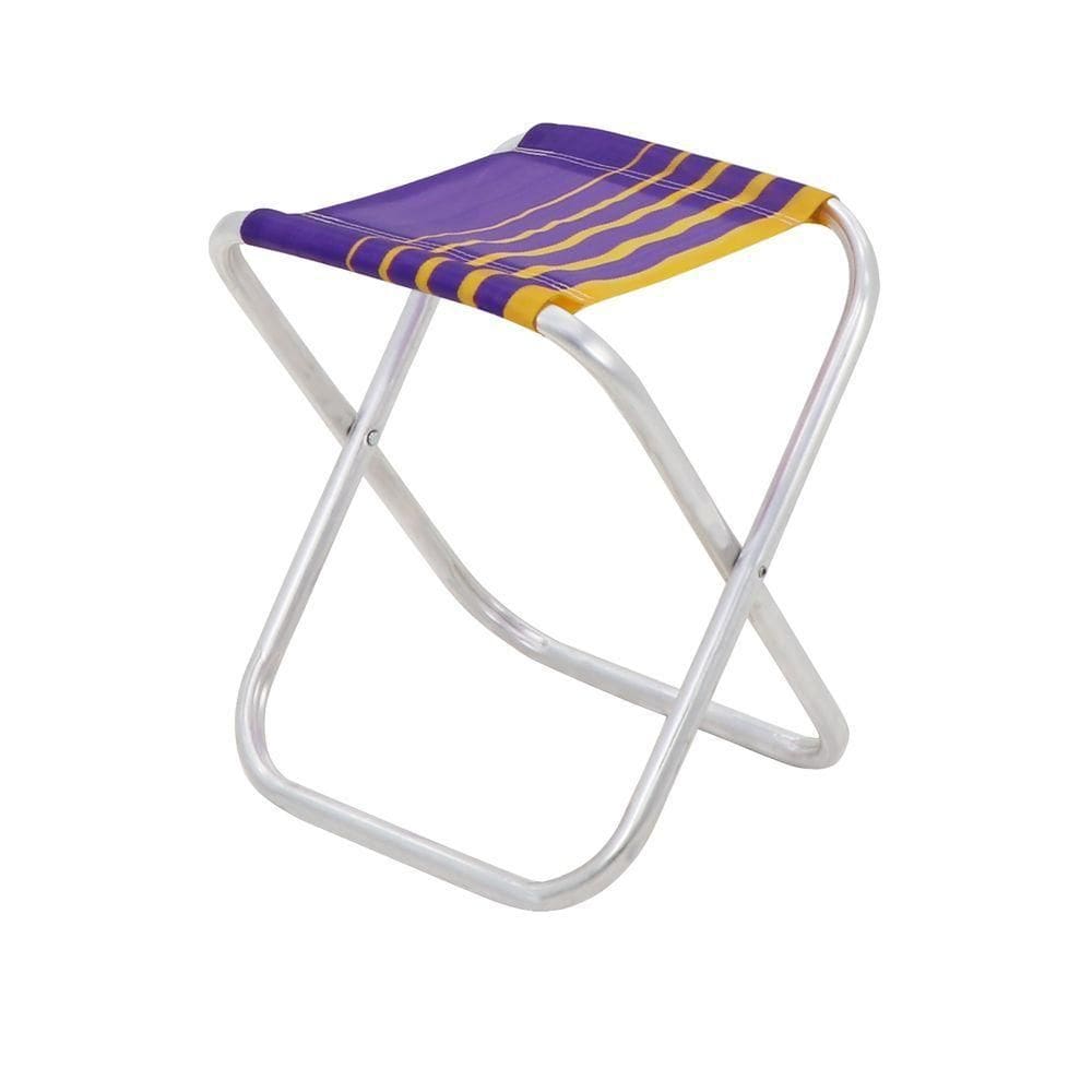 Banco De Praia Tramontina Fiji Em Alumínio Com Assento Roxo E Amarelo