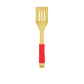 Espatula Vazada De Bambu 30 Cm Com Cabo Silicone - Wincy