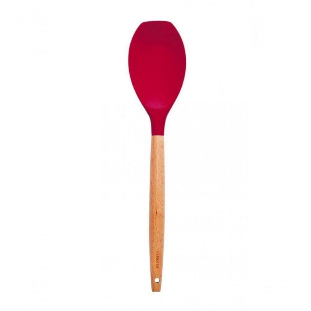 Colher De Servir Arroz Silicone Com Cabo De Madeira- Wellmix