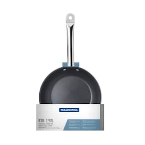 Frigideira Tramontina Professional Rasa Em Aço Inox Com Fundo Triplo Antiaderente Com Cabo 30 Cm