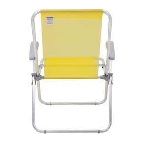 Cadeira De Praia Tramontina Creta Master Em Alumínio Com Assento Amarelo