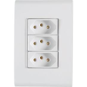 Conjunto 4x2 Com 3 Tomadas 2p+t 20 A 250 V Tramontina Liz Branco