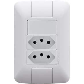 Conjunto 4x2 Com 1 Interruptor Simples 6 A 250 V E 2 Tomadas 2p+t 20 A 250 V Tramontina Aria Branco