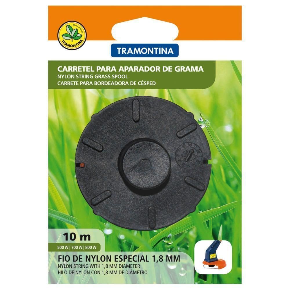 Carretel 2 Fios De Nylon 1,8 Mm Tramontina Para Aparador De Grama Com 10 M De Comprimento
