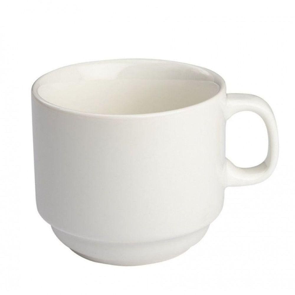 Xicara De Cha Empilhavel 200 Ml Porcelana Branca Bar E Hotel