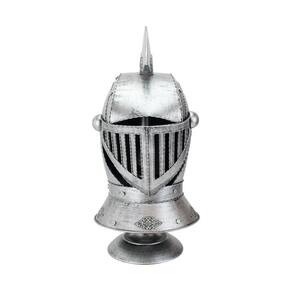 Enfeite Capacete Cavaleiro Medieval Prateado 47X25X22Cm