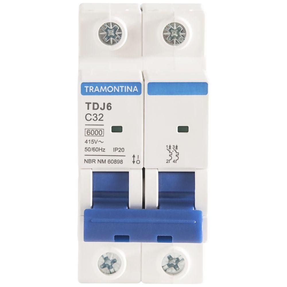 Minidisjuntor Tdj6ka 2 P 32 A Curva C Tramontina