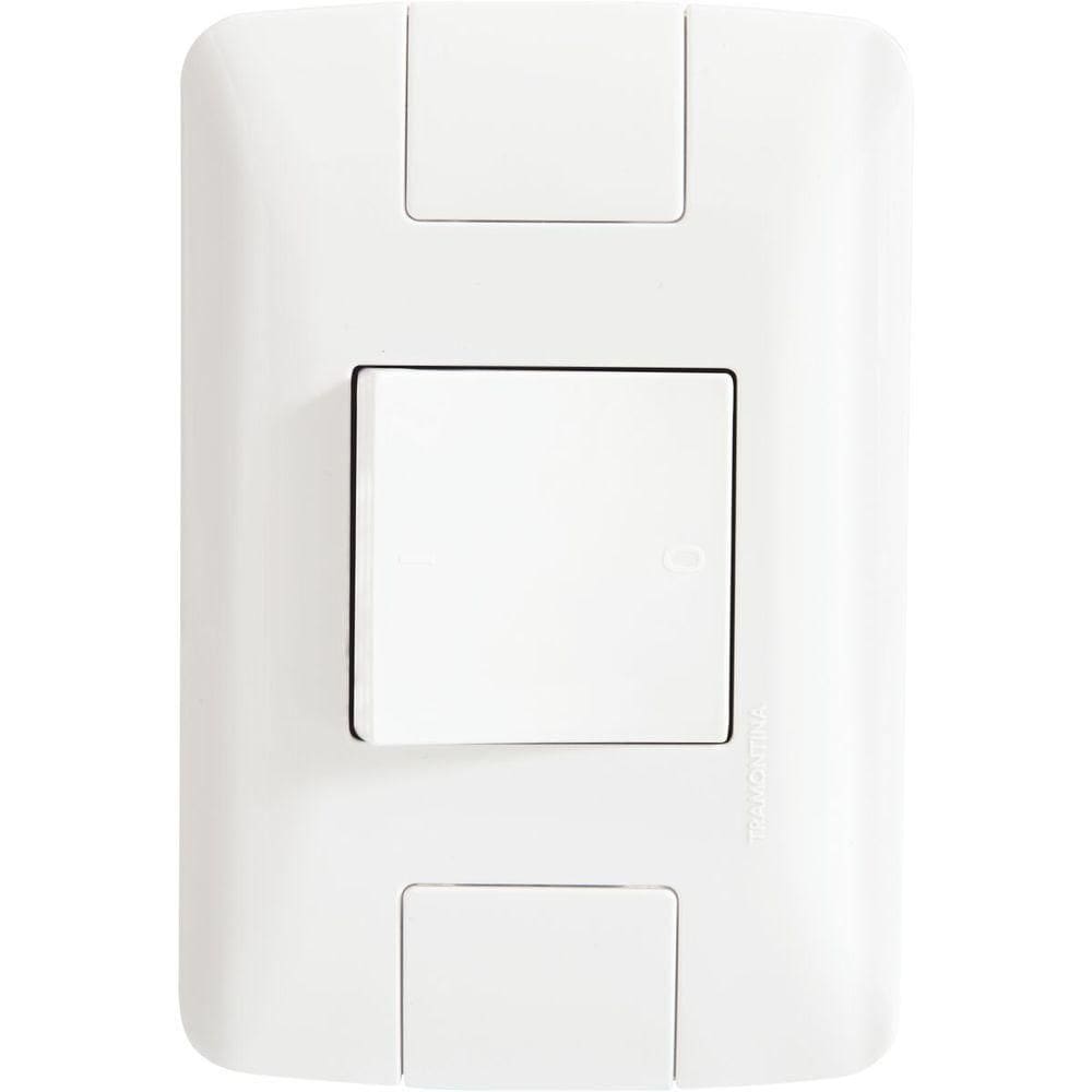 Conjunto 4x2 Com 1 Interruptor Bipolar Simples Tramontina Aria 25 A 250 V Branco