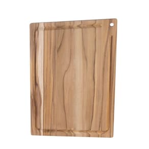 Tabua Para Churrasco Tramontina Retangular Grande Em Madeira Teca Com Acabamento Natural 40x28 Cm