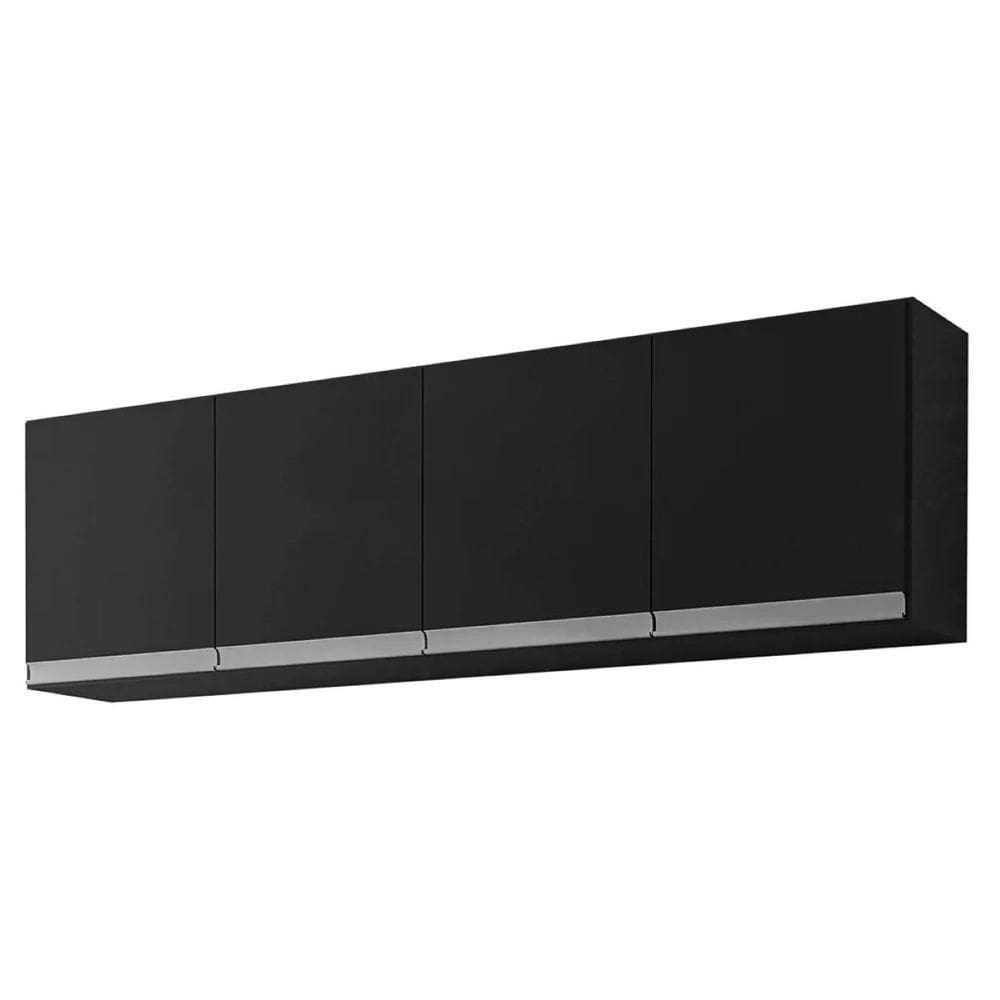 Armário Aereo 150cm 4 Portas Cozinha Andreia Preto Ajl