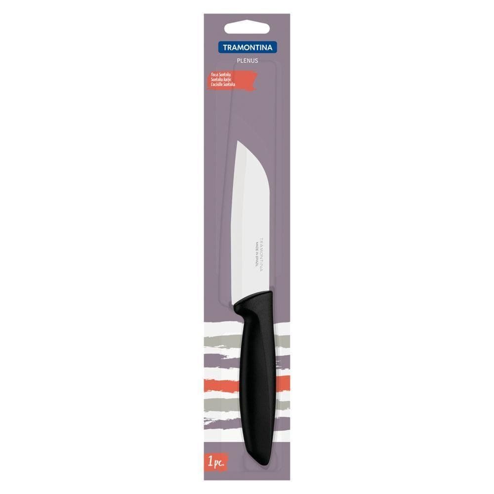 Faca Santoku Tramontina Plenus Com Lamina Em Aço Inox E Cabo De Polipropileno Preto 5"