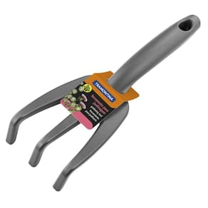 Ancinho Com 3 Dentes Para Jardinagem Tramontina Em Plastico Grafite