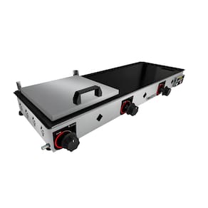 Chapa 90x30cm Para Fazer Lanches Com Prensa C/ 3 Queimadores
