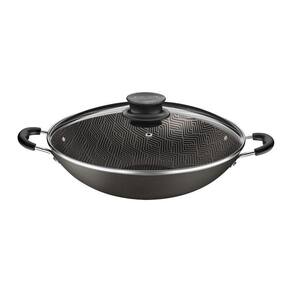 Wok Tramontina Paris com Revestimento Interno E Externo Em Antiaderente Starflon Max Chumbo Tampa