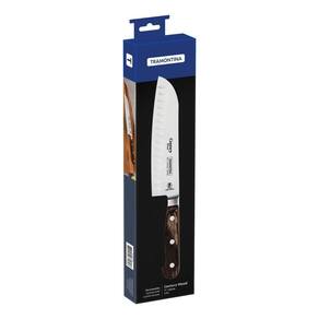Faca Santoku Tramontina Century Wood Com Lâmina Em Aço Inox E Cabo De Madeira Tratada