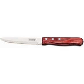 Faca Para Churrasco Jumbo Tramontina Com Lamina Em Aço Inox E Cabo Em Madeira Polywood Vermelho 5"