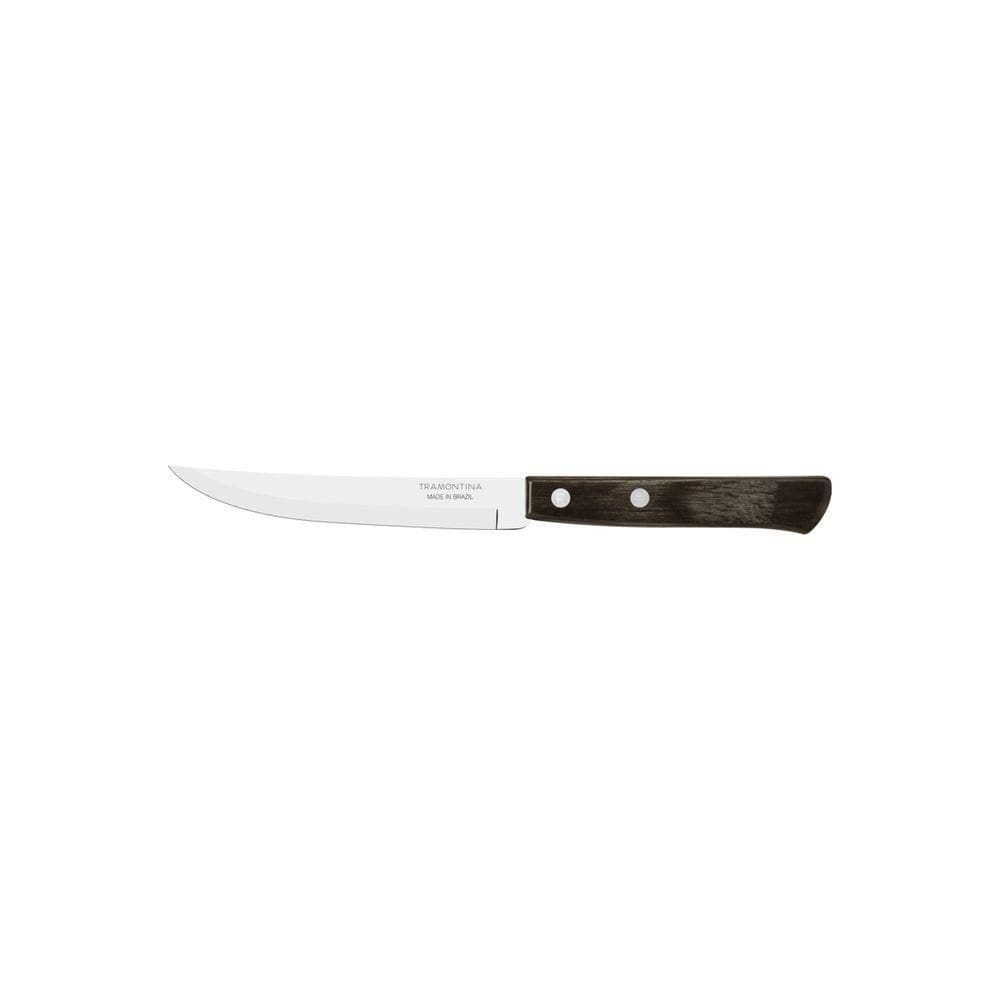 Faca Para Churrasco Tramontina Com Lâmina Em Aço Com Fio Liso E Cabo De Madeira Tratada 5 Polegada