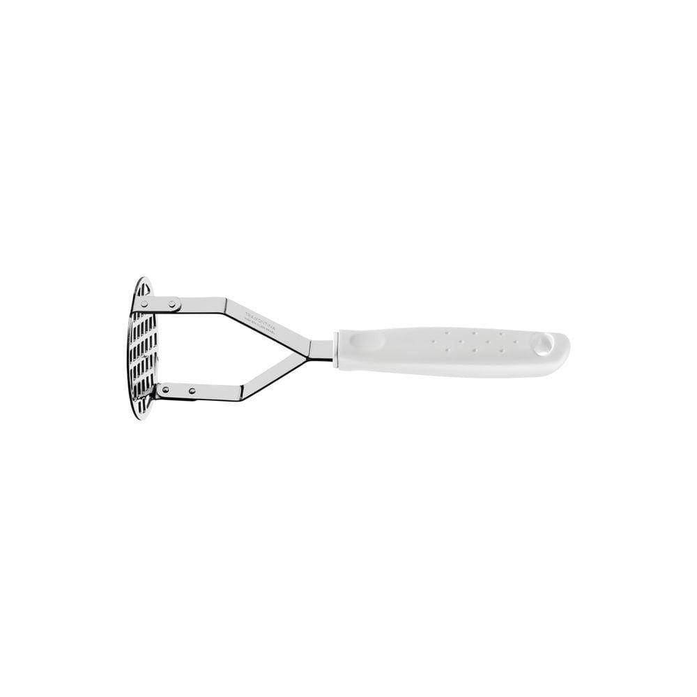 Amassador De Batatas E Feijão Tramontina Utilita Em Aço Inox Com Cabo De Polipropileno Branco