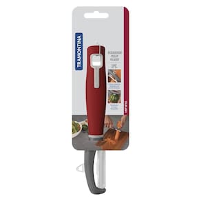Descascador Verano Com Lamina Em Aço Inox E Cabo De Polipropileno Com Corte Julienne Vermelho