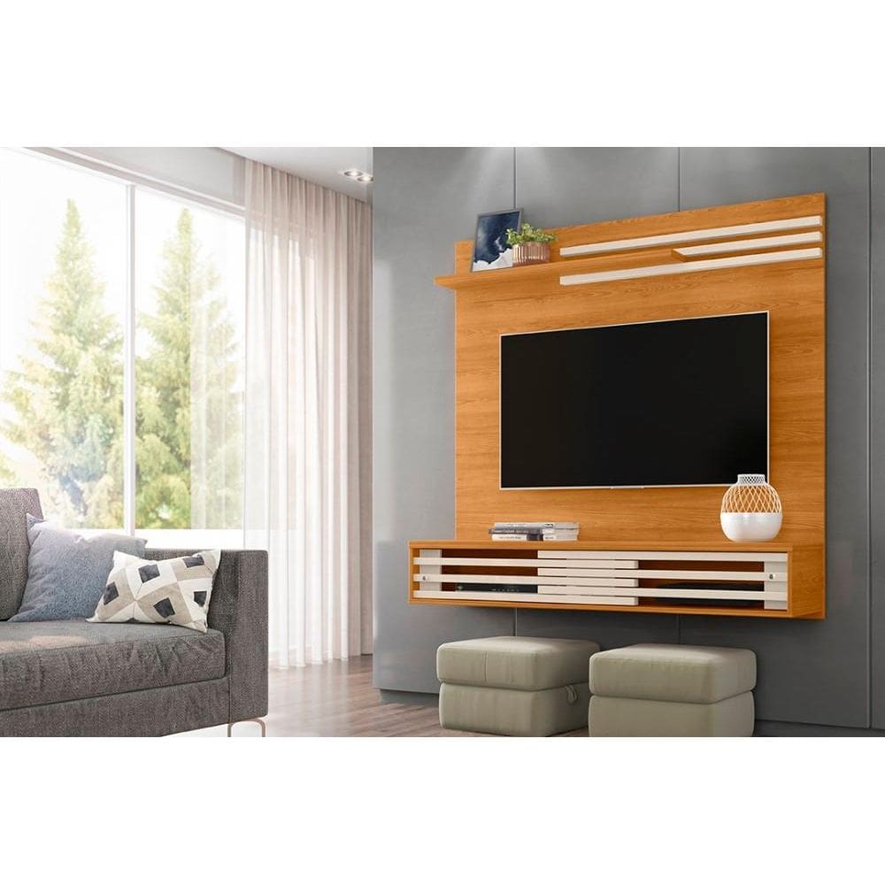 Painel Frizz Sublime  para TV de até 55 polegadas - Cinamomo / Off White - Madetec