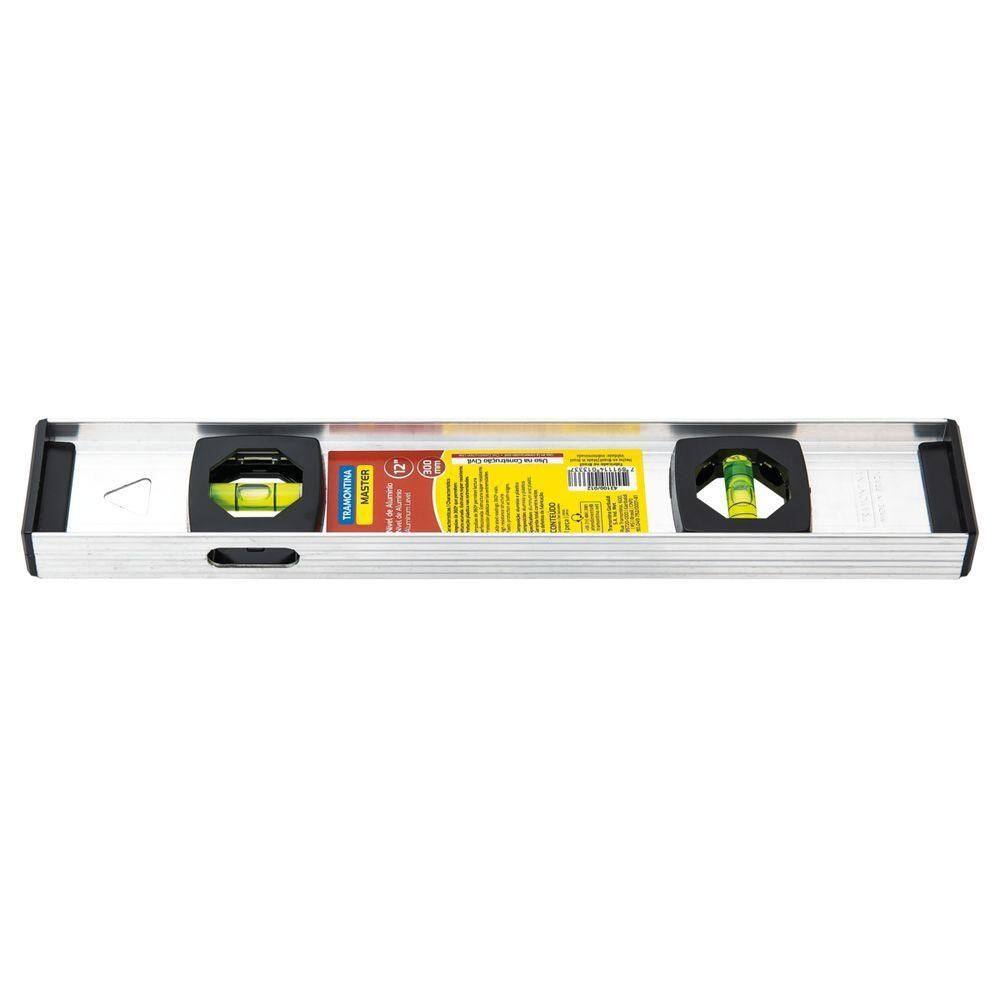 Nivel 300 Mm 12" Tramontina Em Aluminio Com Duas Ampolas
