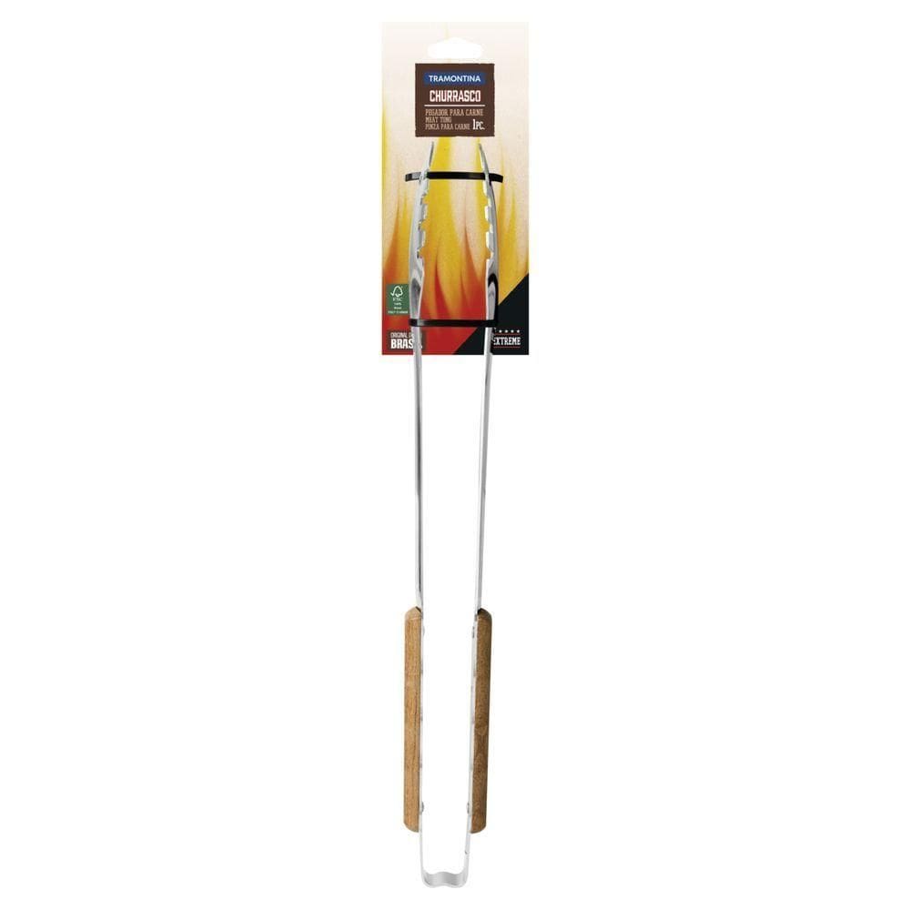 Pegador Para Carne Tramontina Churrasco Com Lamina Em Aço Inox Com Cabo De Madeira 47,3 Cm