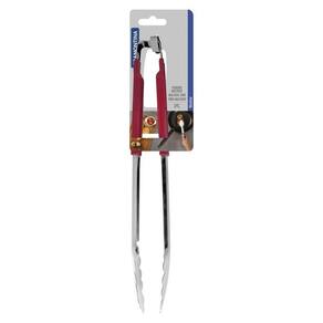 Pegador Tramontina Utilita Em Aço Inox Com Cabo Emborrachado Vermelho 30 Cm