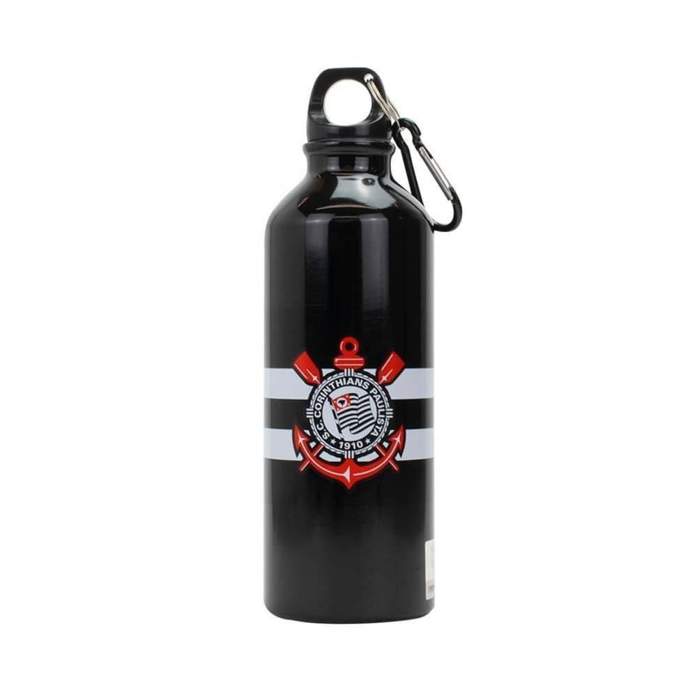 Garrafa De Alumínio Corinthians Com Prendedor 500Ml