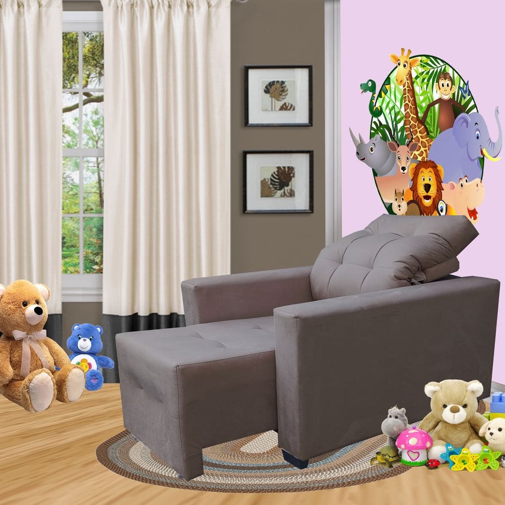 Poltrona De Amamentação E Decoração Quarto Sala Reclinável Leticia Marrom