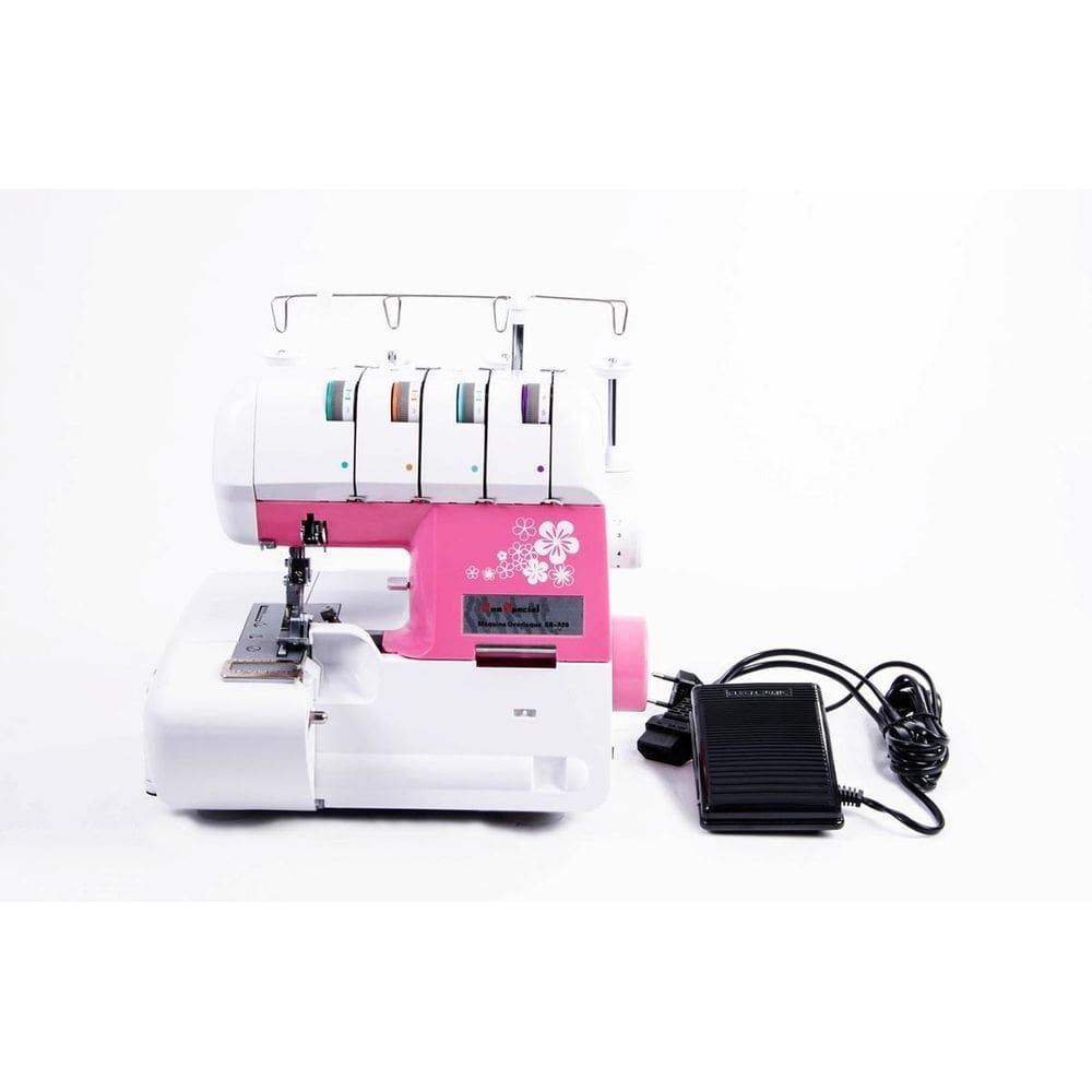 Máquina De Costura Doméstica Overloque Ss-320 Rosa- 220V