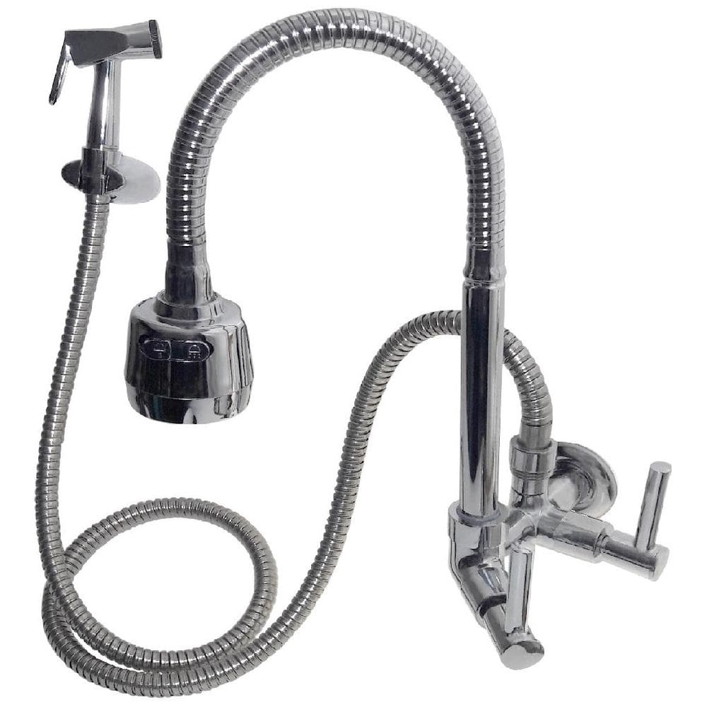 Torneira Pia Gourmet Sanit Metais Parede Inox Ducha 1/4 C34