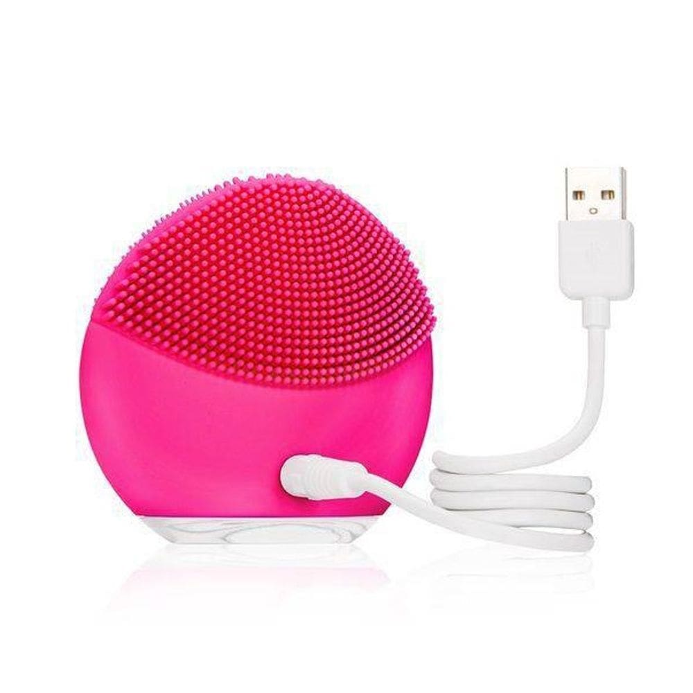Esponja Massageadora Elétrica Facial Limpeza Rosto Rosa