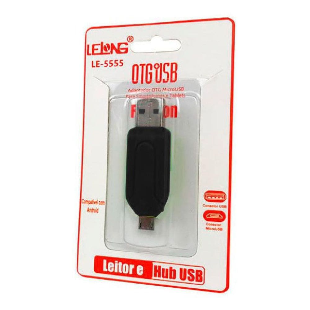 Adaptador Micro Usb V8 Usb Cartão Sd Micro Sd Otg Le-5555