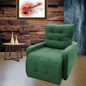 Poltrona Retratil e Reclinavel Com Rodape Regulavel Azera Verde