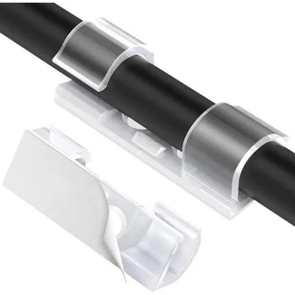 Organizador De Fios E Cabos Canaleta Transparente Kit 20 Pcs