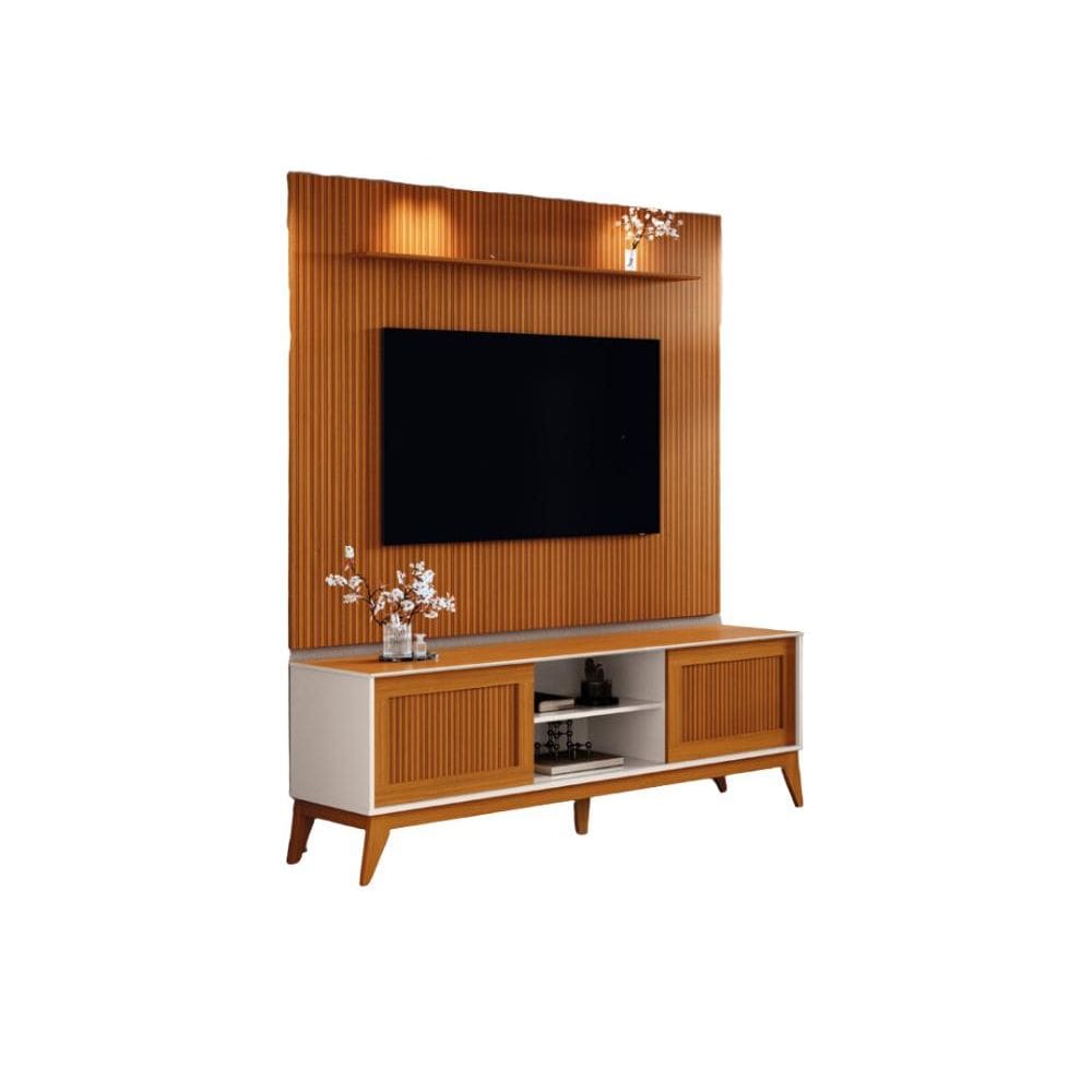 Rack com Painel para Tv 75? King / Avant – Off White/Cedro