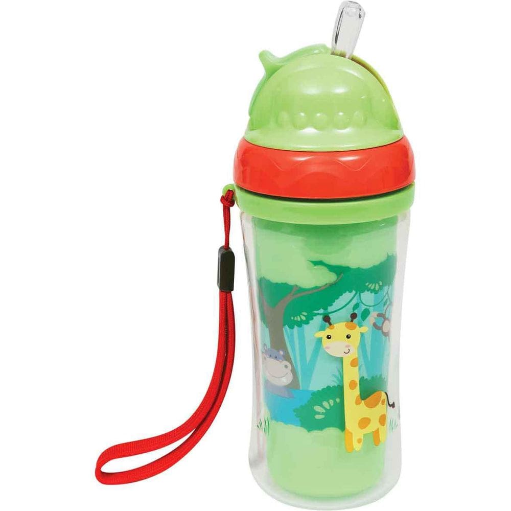 Copo Com Parede Dupla Com Canudo Animal Fun - Buba