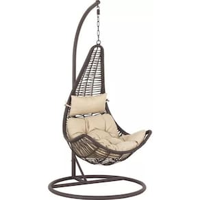 Cadeira De Balanço Rattan Suspensa Com Suporte Até 120kg