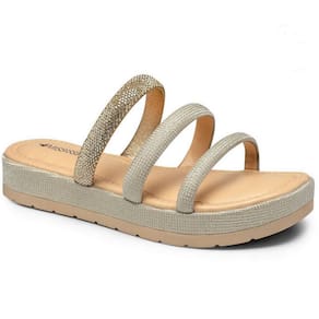 Rasteira Feminina Papete Calce Fácil Strass Mississipi MB811