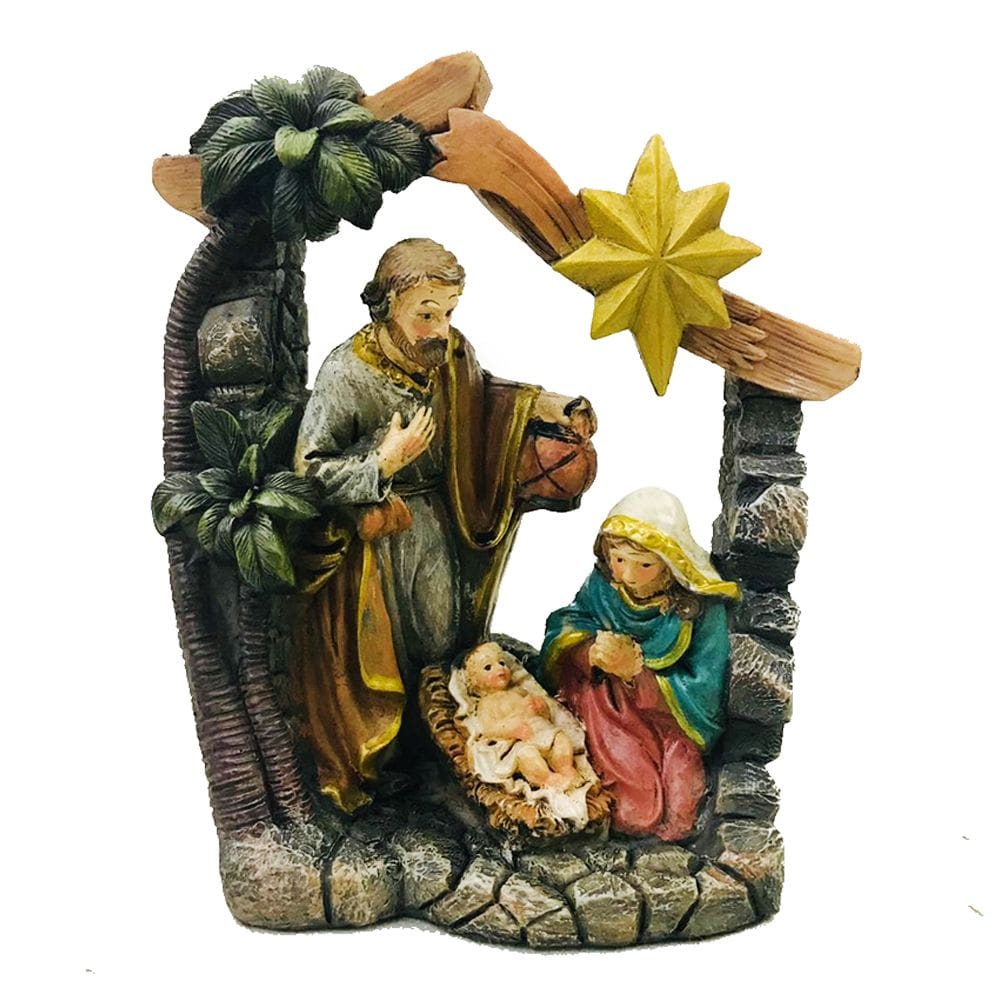 Presépio Natalino Decorativo de Resina p/ Natal Enfeite Decoração 16cm