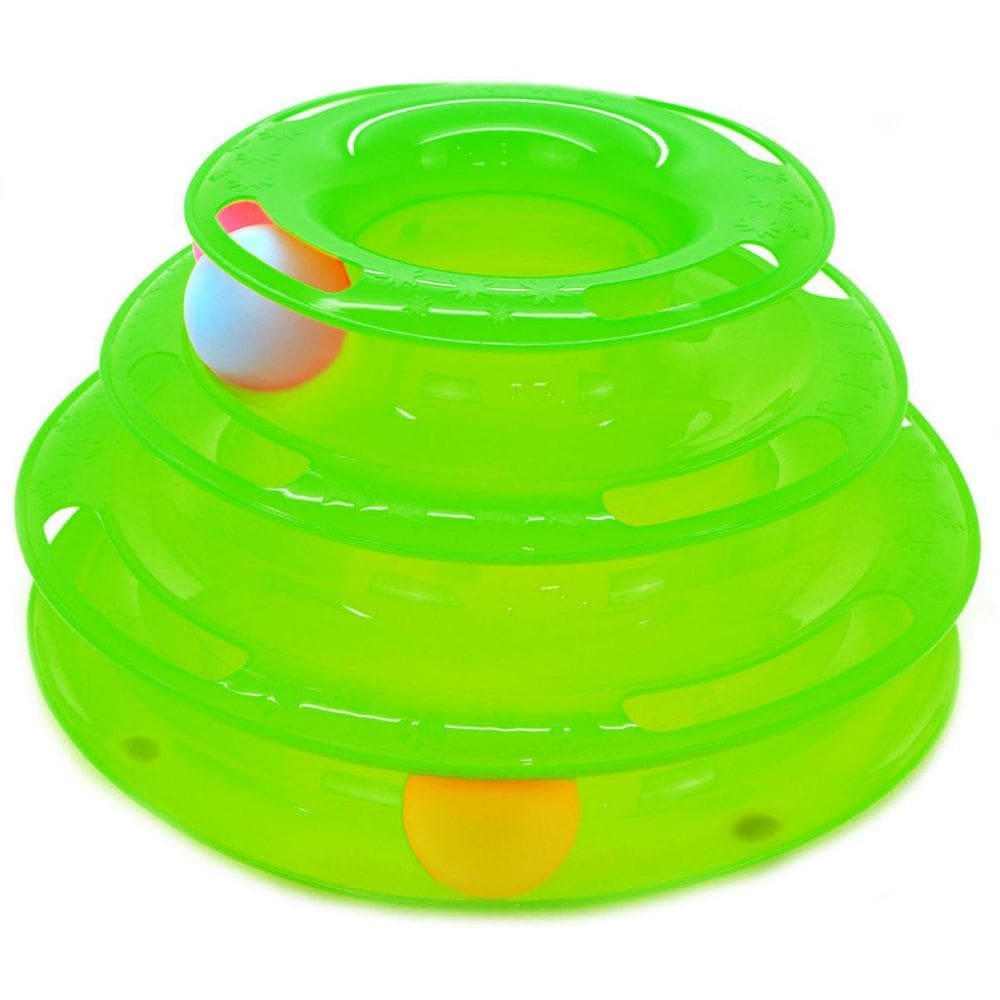 Brinquedo Para Pet Gatos Torre 3 Andares Com Bolinhas